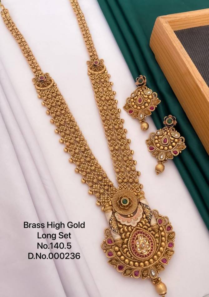 Wedding Wear Accessories Brass High Gold Long Set 11 Catalog
